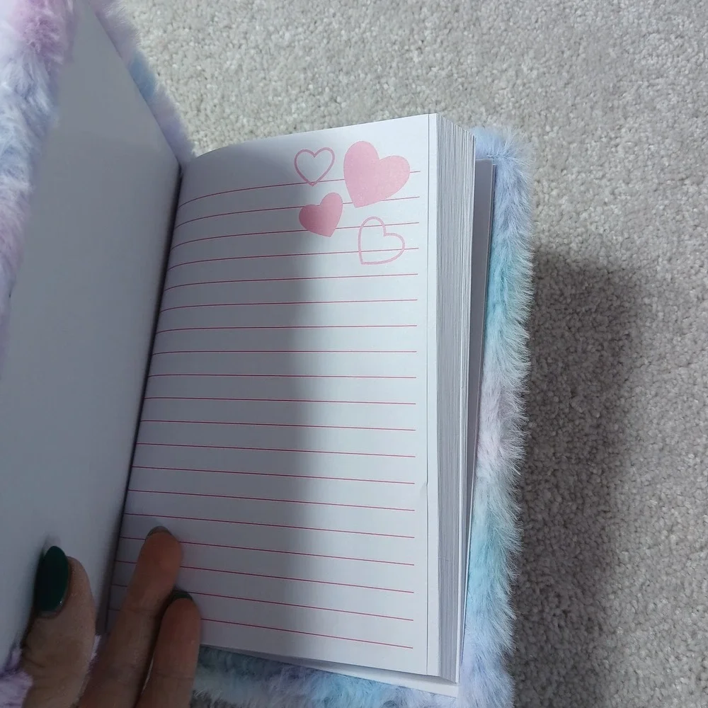 Girls Tie Dye Fuzzy Koala Plush With 3D Ears Lined Paper Notebook NWOT